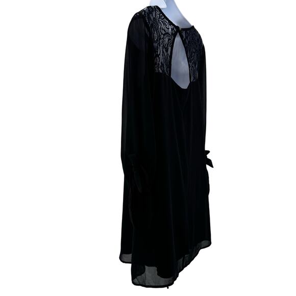 Speechless Black Lace Back Roll Tab Shift Mini Dress Juniors Medium Long Sleeve - Picture 9 of 10